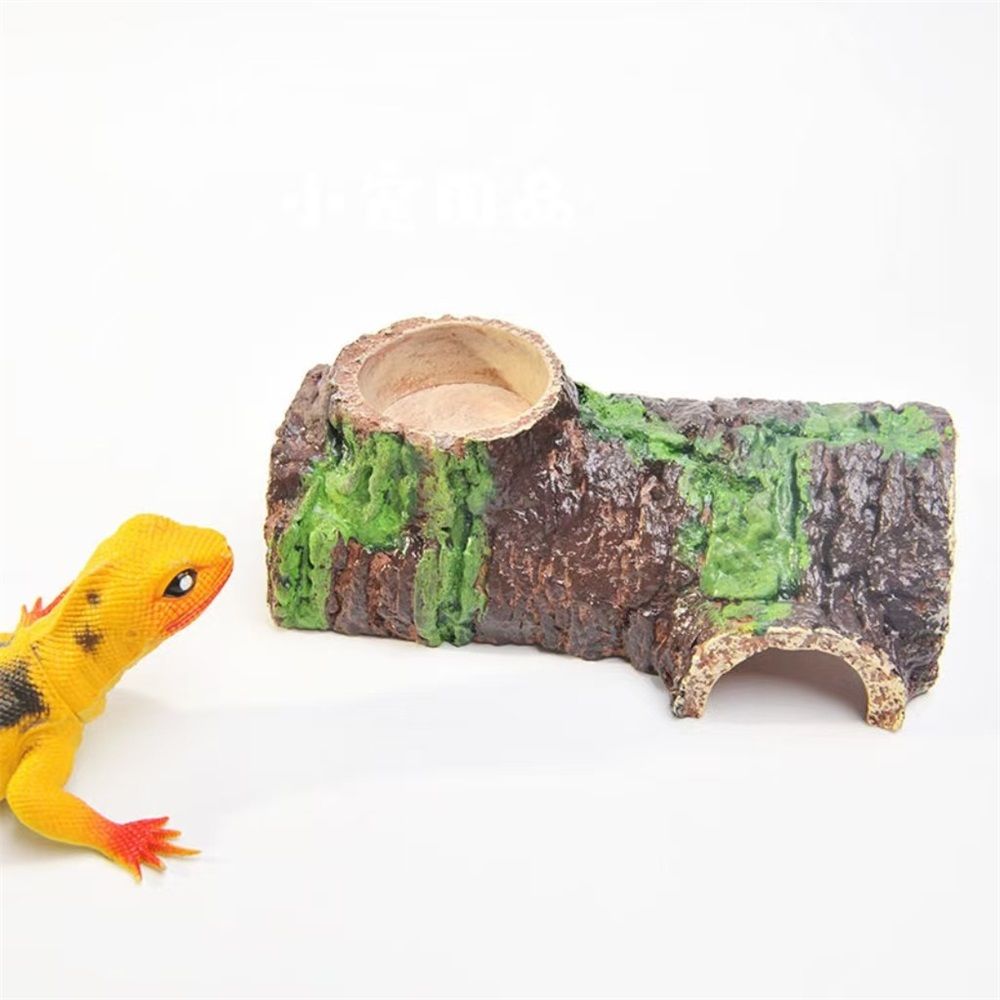 Reptile Gecko Hide Cave Natural Looking Basking Platform Terrarium Decor Resin Hollow Hide Cave for Lizard V1192-AZ-W-3390