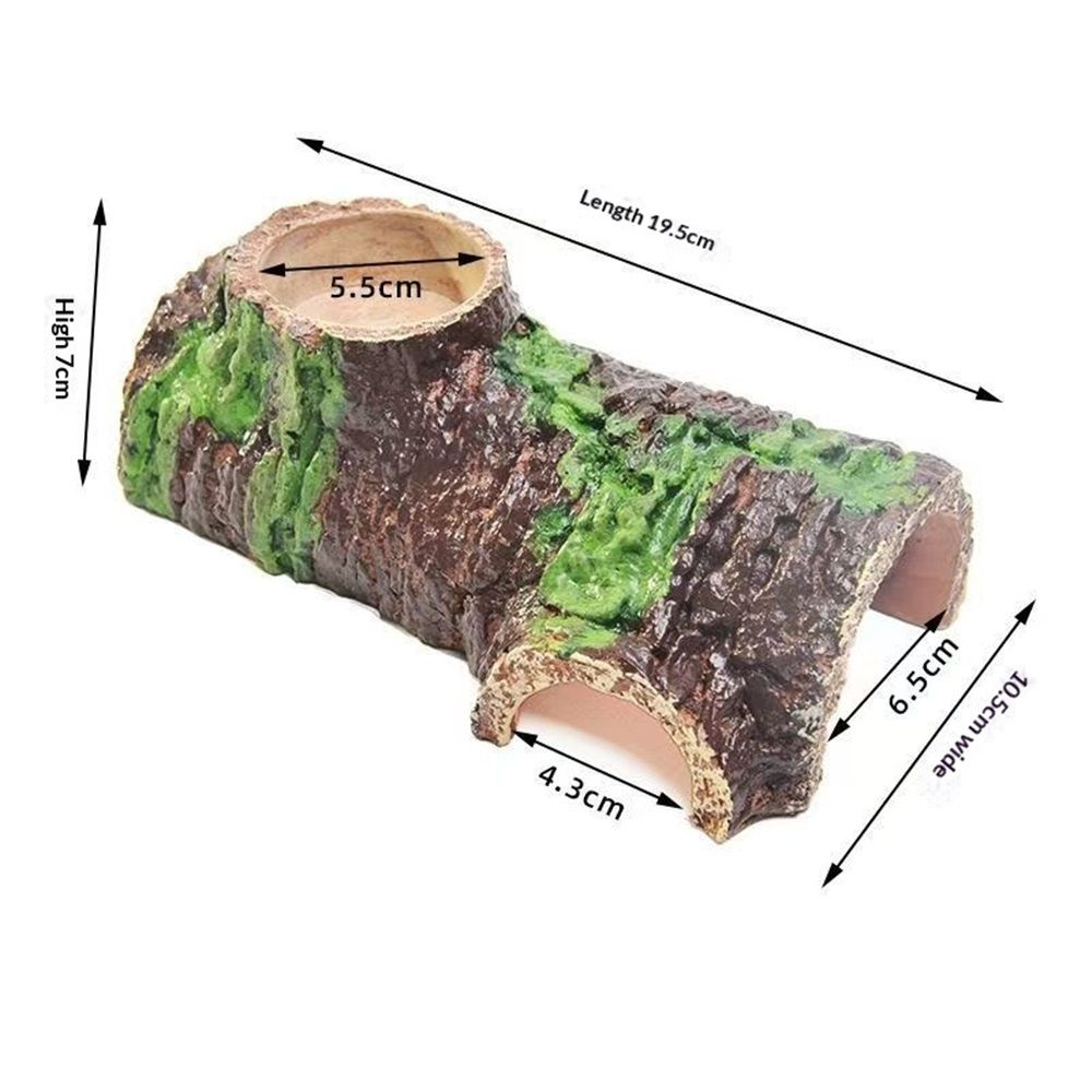 Reptile Gecko Hide Cave Natural Looking Basking Platform Terrarium Decor Resin Hollow Hide Cave for Lizard V1192-AZ-W-3390