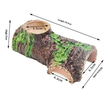 Reptile Gecko Hide Cave Natural Looking Basking Platform Terrarium Decor Resin Hollow Hide Cave for Lizard V1192-AZ-W-3390