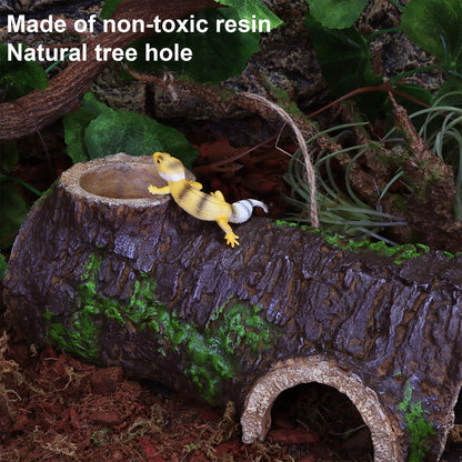 Reptile Gecko Hide Cave Natural Looking Basking Platform Terrarium Decor Resin Hollow Hide Cave for Lizard V1192-AZ-W-3390