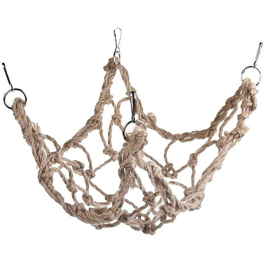 Bird Rope Perch Swing Climbing Net Toy Parrot Hammock for Cockatiels Cockatoo Rat Gerbil Chinchilla(60*60cm) V1192-AZ-W-3392
