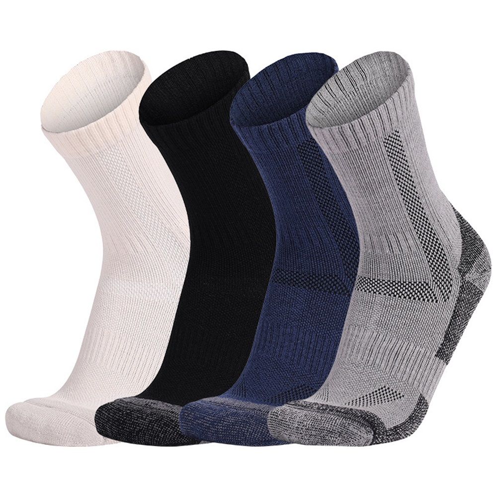 Wool Socks for Men & Women Casual Warm Winter Cozy Thermal Socks 4pairs Quarter Thin Wool Blend Running V1192-AZ-W-3405