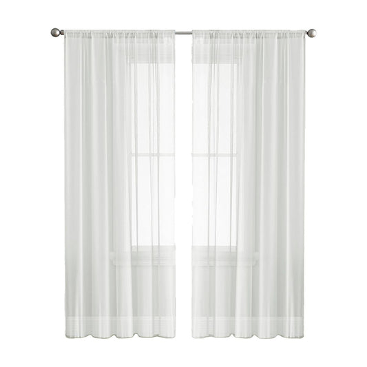 Linen Sheer Curtains for Bedroom, Beige Curtains 84 inches Long for Living Room, Natural Flax Blend Window V1192-AZ-W-3409