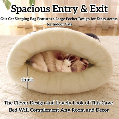 Cat Bed Cave Sleeping Bag, Pet Mat Warming Pad Sack for Cats and Small Dog,Burrowing Cozy Soft Comfortable V1192-AZ-W-3410