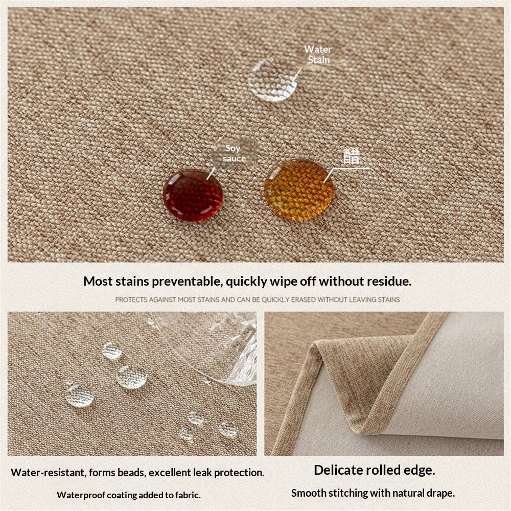 Rectangle Tablecloth Washable Wrinkle Resistant and Water Proof Table Cloth Decorative Linen Fabric V1192-AZ-W-3415