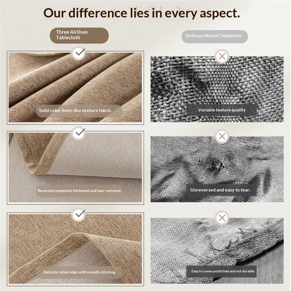 Rectangle Tablecloth Washable Wrinkle Resistant and Water Proof Table Cloth Decorative Linen Fabric V1192-AZ-W-3415