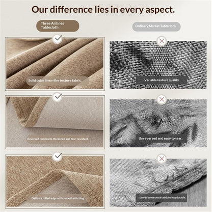 Rectangle Tablecloth Washable Wrinkle Resistant and Water Proof Table Cloth Decorative Linen Fabric V1192-AZ-W-3415