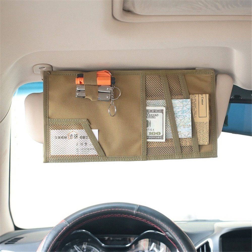 Car Visor Organizer Universal Vehicle Sun Visor Storage for Essentials & Gear, Compatible with Cars, Pickup V1192-AZ-W-3421