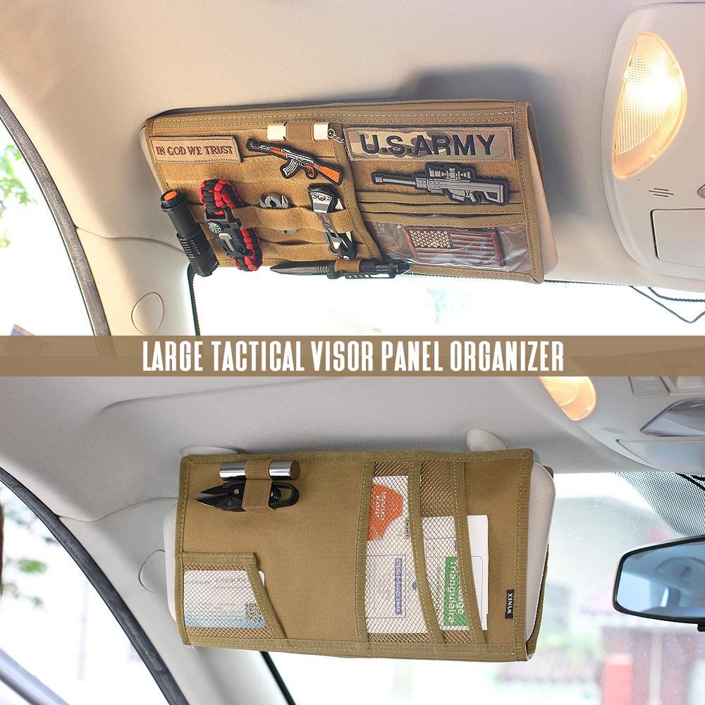 Car Visor Organizer Universal Vehicle Sun Visor Storage for Essentials & Gear, Compatible with Cars, Pickup V1192-AZ-W-3421
