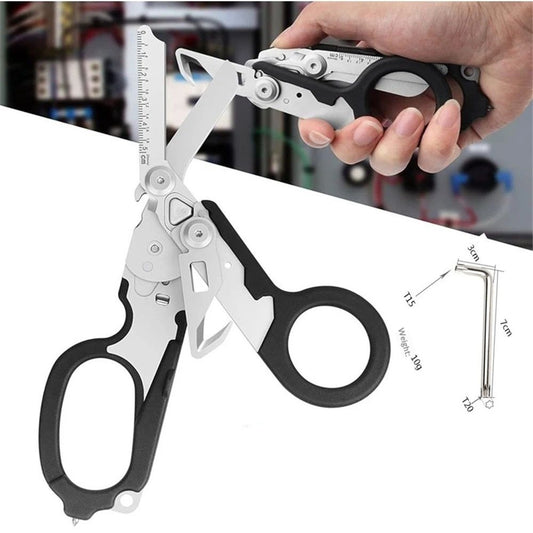 Heavy Duty 6 in 1 Multifunctional Trauma Shears Foldable | Stainless Steel emergency response scissors | V1192-AZ-W-3426