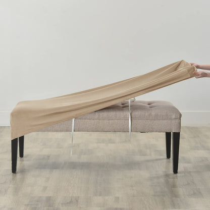Dining Bench Cover Stretch Velvet Bench Slipcovers Removable Anti-Dust Bench Seat Cushion Covers Upholstered V1192-AZ-W-3433