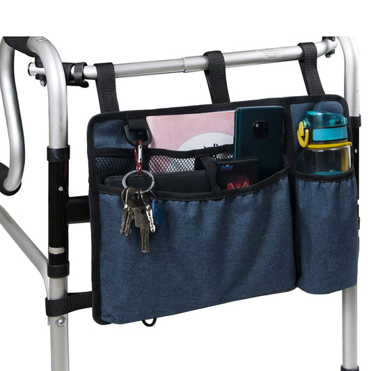 Bag Basket with Cup Holder Suit for Adult Folding Walkers Rollator Organizer Carry Storage Pouch V1192-AZ-W-3435