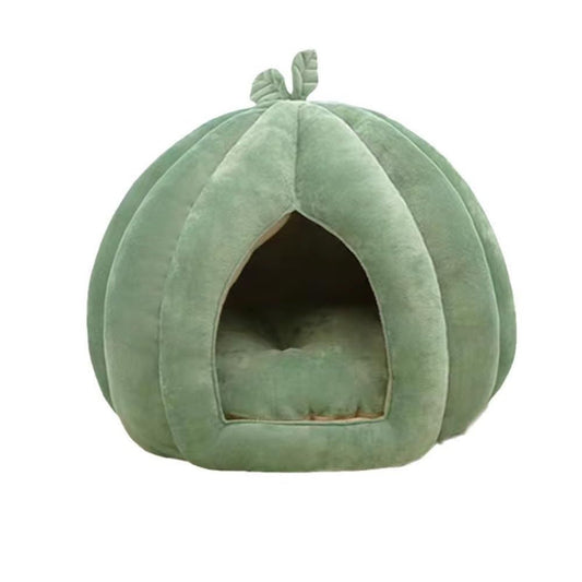Cat Beds for Indoor Cats, Pumpkin Cat House,Cute Pumpkin Shape Cat Cave Bed Cat Tent with Removable Cushion, V1192-AZ-W-3436