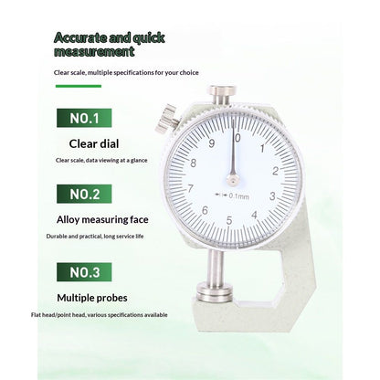 Thickness Round Thickness Tester Dial Indicator Portable Measuring Jewelry Leather Board Equipment V1192-AZ-W-3443