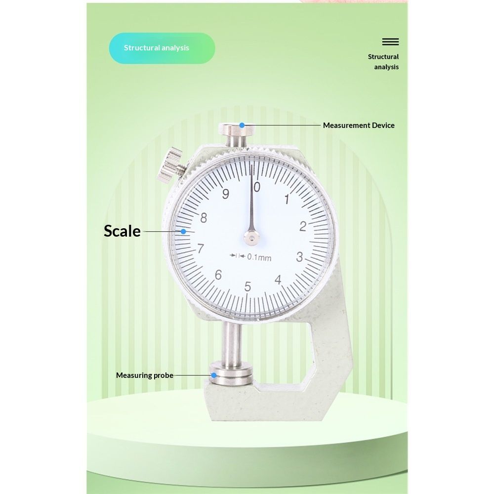 Thickness Round Thickness Tester Dial Indicator Portable Measuring Jewelry Leather Board Equipment V1192-AZ-W-3443