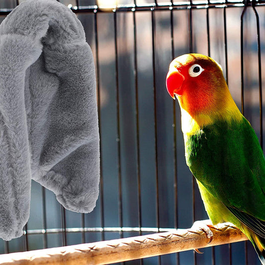 2 Pieces Comfort Corner Bird Blanket, Cuddle Nest Hanging Toy for Bird Cage, Warm Bird Shelter Bed for Small V1192-AZ-W-3448