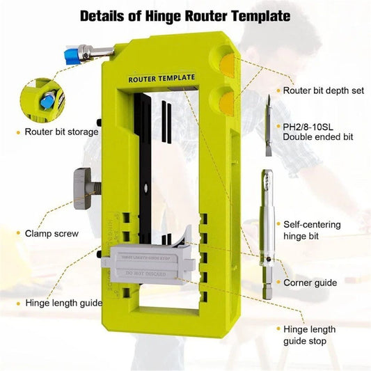 Door Hinge Jig, Door Hinge Mortiser, Router Template Fits for Door Hinges from 3" to 5" Length and Types of V1192-AZ-W-3451