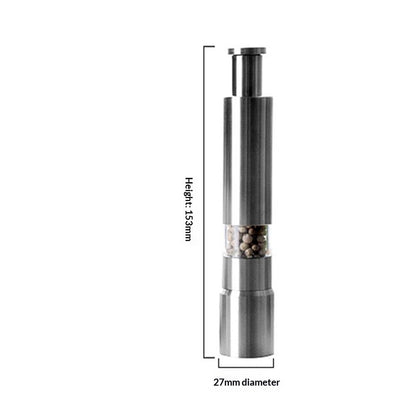 Stainless-Steel One-Handed Thumb Push Button Salt and Pepper Grinder For Black Pepper(Stainless steel spring V1192-AZ-W-3456