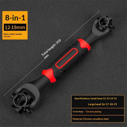Universal Socket Wrench 8in 1 Wrench Multifunction Wrench Tool with 360 Degree Rotating Head, Spanner Tool V1192-AZ-W-3461