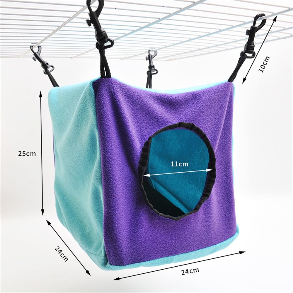 Small Animals Cube Hammock for Ferret, Rat, Chinchilla, Squirrel, Guinea Pig Cage Hanging Warm Hideout Bed V1192-AZ-W-3462