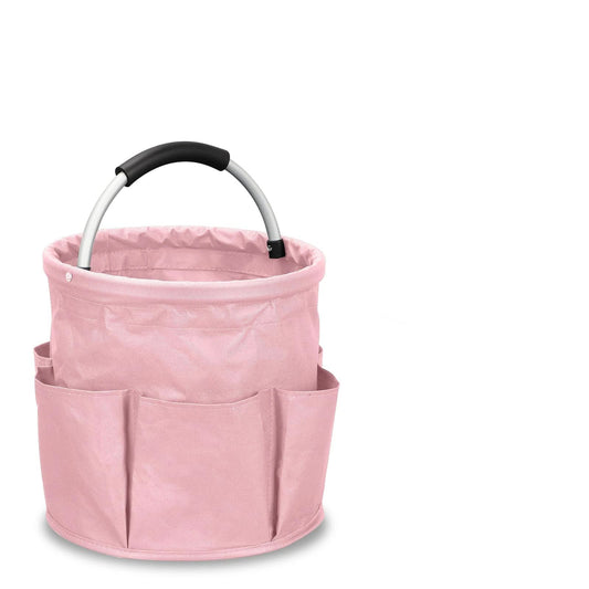 17L portable shower bucket with 6 side pockets, foldable cleaning cart with handle, multifunctional storage V1192-AZ-W-3463
