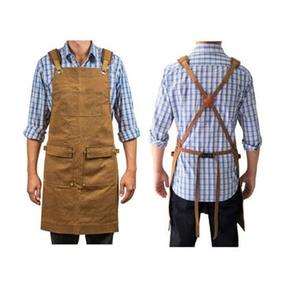 Woodworking Apron for Men Shop Apron Thick Canvas Work Apron with Tool Pockets,Carpentry Electrician Garden V1192-AZ-W-3477