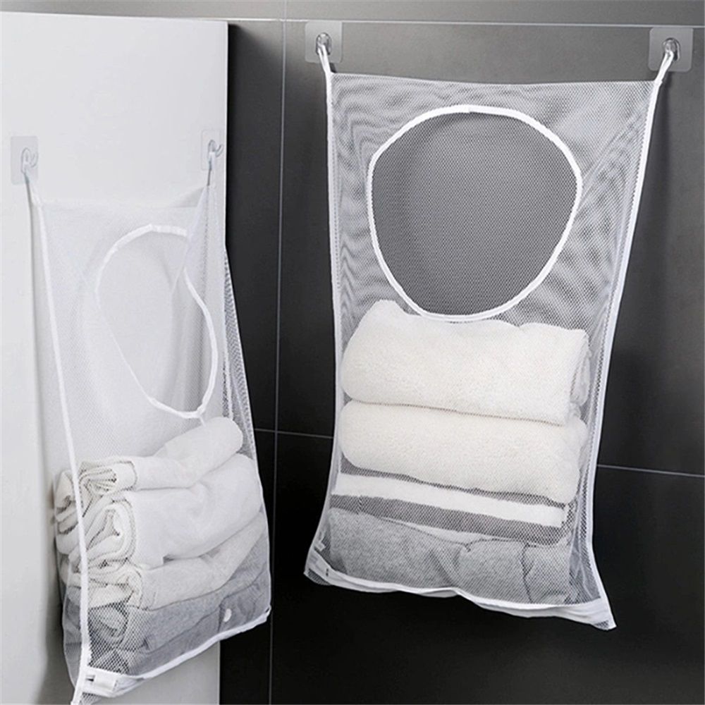2 pack Hanging Laundry Hamper Bag, Portable Laundry Bag, 29 x 19 Inch Large Foldable Wall Hanging Laundry V1192-AZ-W-3488