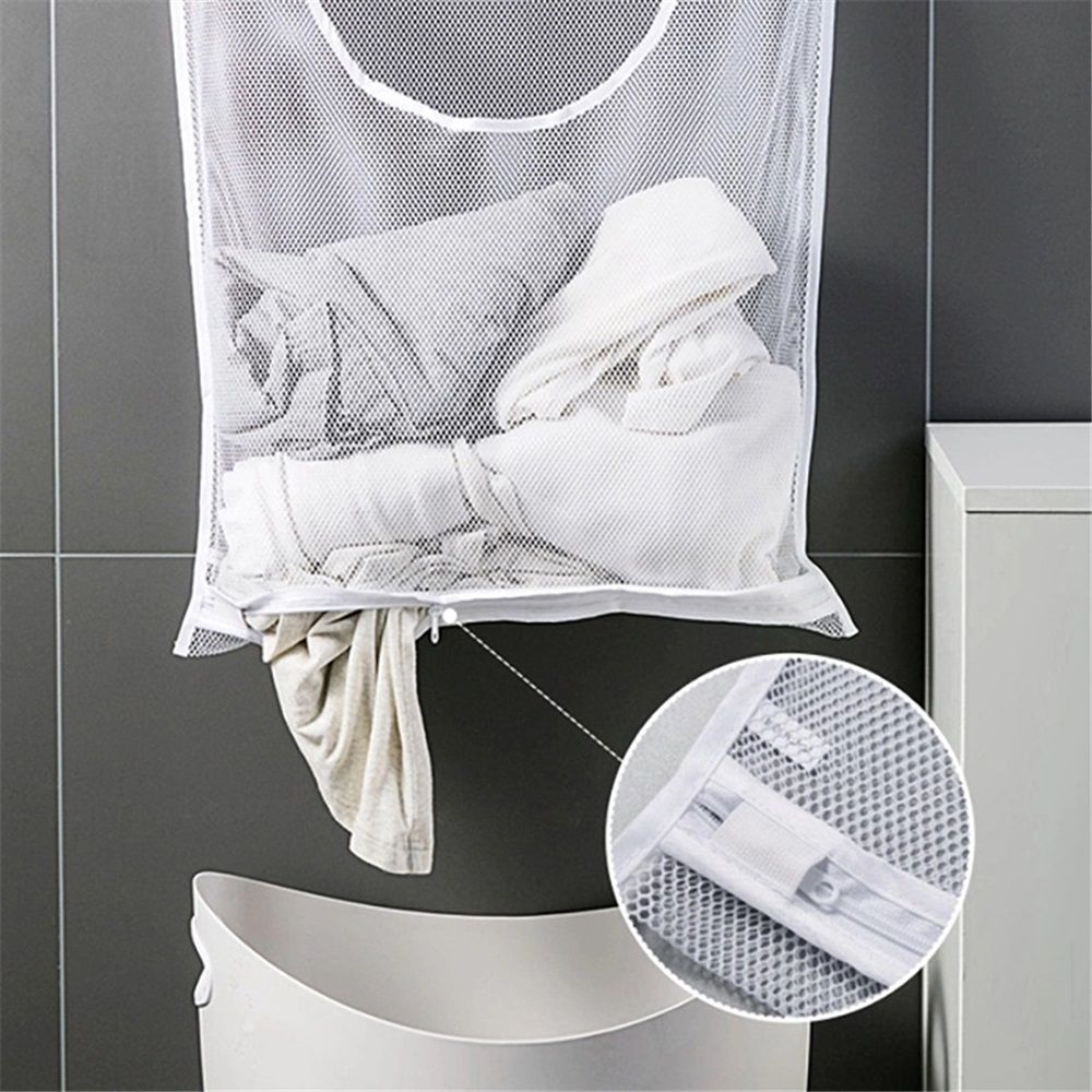 2 pack Hanging Laundry Hamper Bag, Portable Laundry Bag, 29 x 19 Inch Large Foldable Wall Hanging Laundry V1192-AZ-W-3488