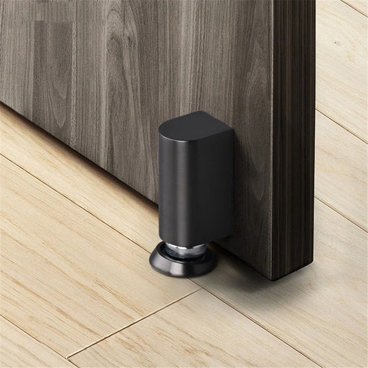 Silent Magnetic Door Stoppers - Matte Black Door Stopper, Stainless Steel Windproof Heavy Duty Gripper, V1192-AZ-W-3491