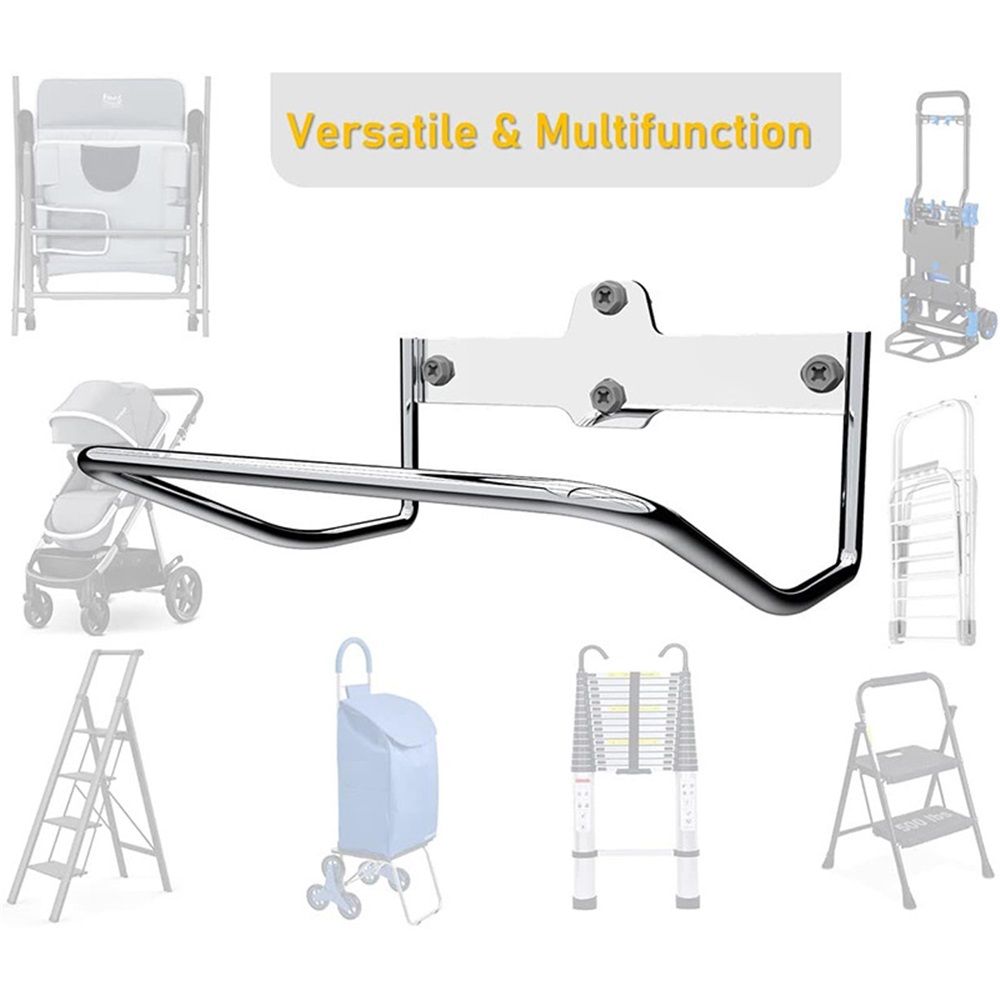 Ladder Hanger for Garage Wall, Ladder Storage Strollers and Folding Chair, Heavy Duty Lader Holder Rust Proof V1192-AZ-W-3493