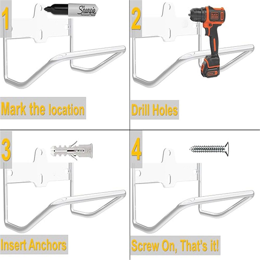 Ladder Hanger for Garage Wall, Ladder Storage Strollers and Folding Chair, Heavy Duty Lader Holder Rust Proof V1192-AZ-W-3493