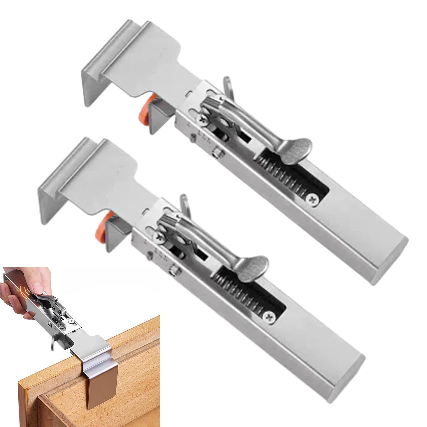Adjustable Drawer Fixing Clamp, Drawer Front Installation Clips 2Pcs, for Cabinet Installation Tools Drawer V1192-AZ-W-3494