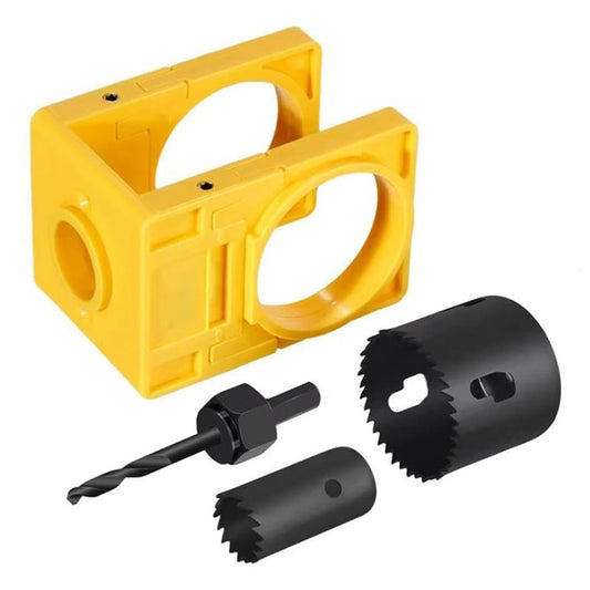 Door Lock Installation Kit, Hole Saw Set with Arbor Positioning Frame Guide Template, Door Lock Hole Cutter V1192-AZ-W-3498