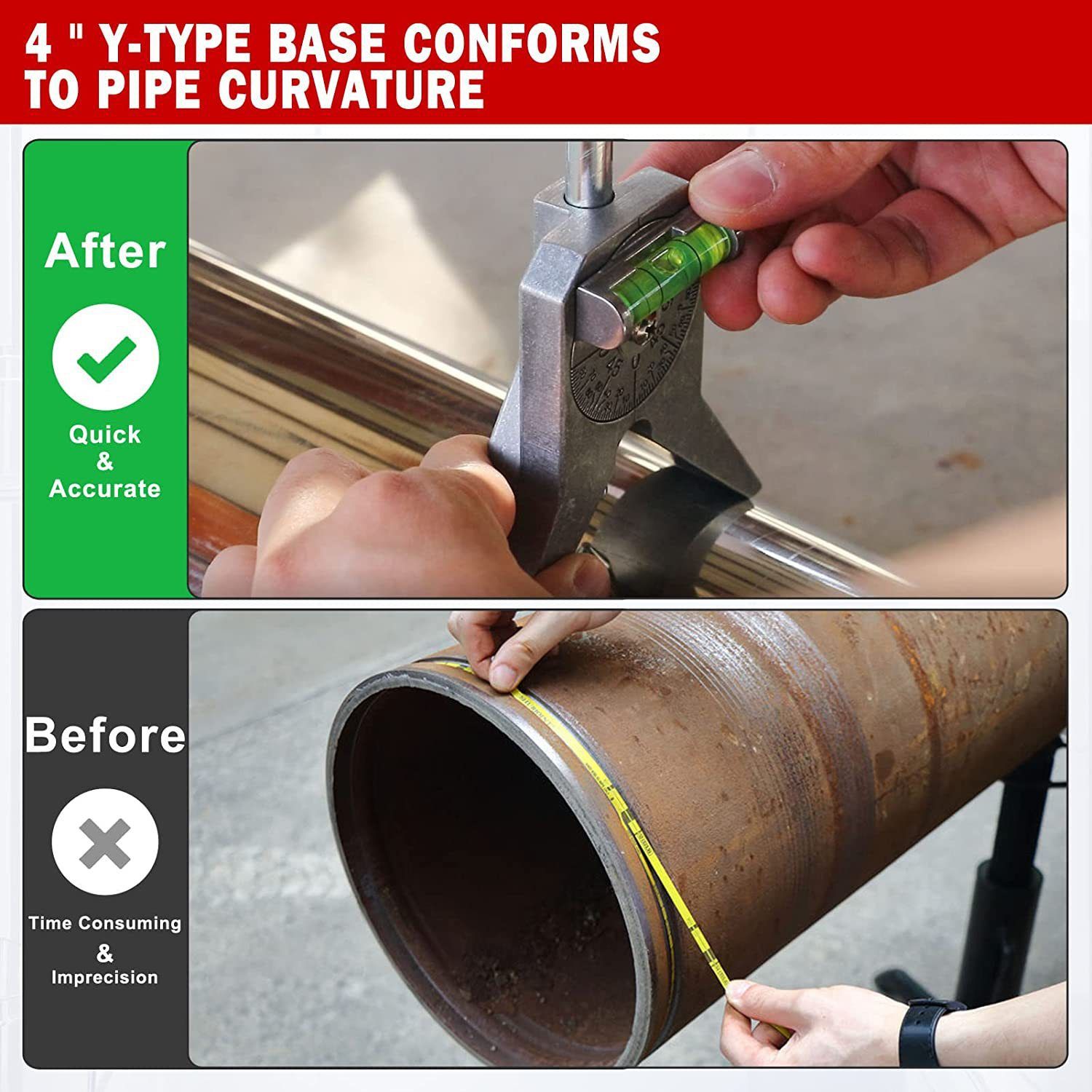 Upgraded Pipe Center Finder, Measure Pipe Diameter, Pipefitter Tools With Centering Head, Measure Pipe V1192-AZ-W-3500