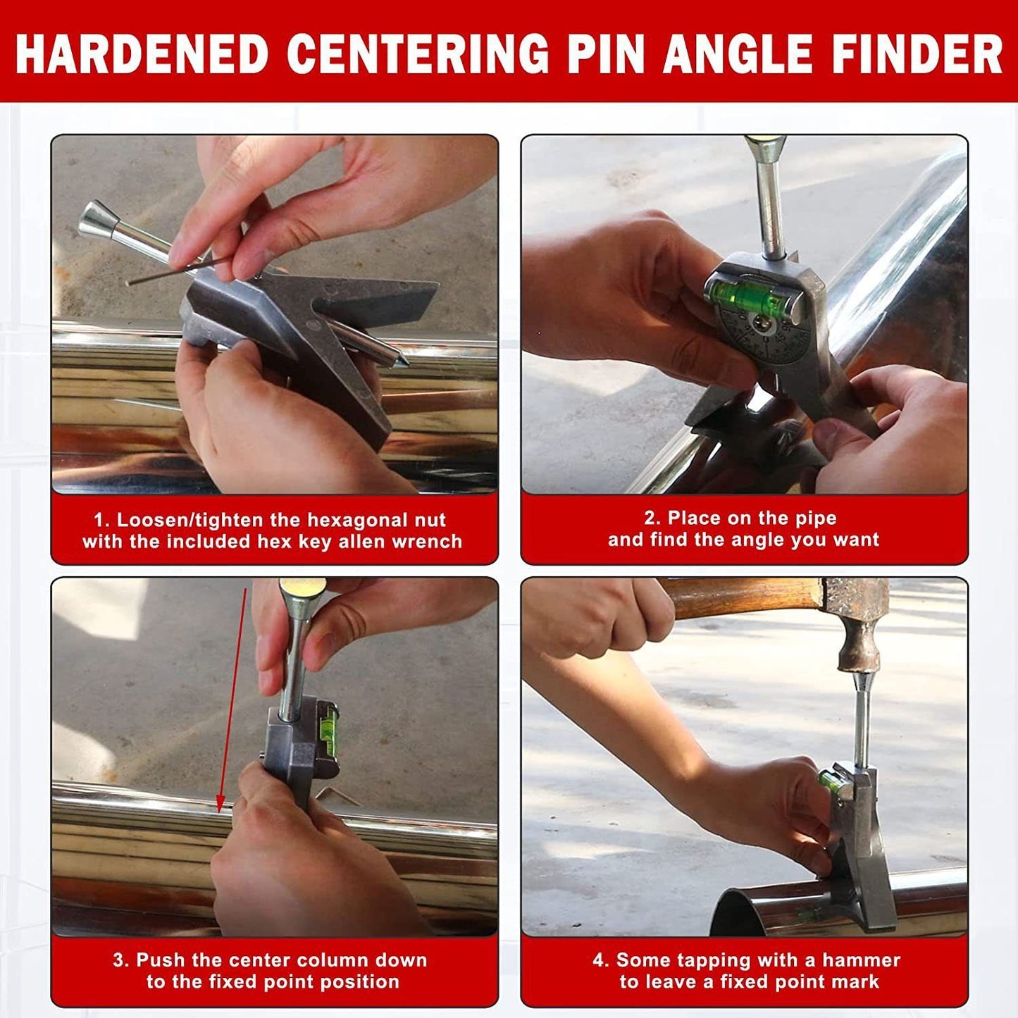 Upgraded Pipe Center Finder, Measure Pipe Diameter, Pipefitter Tools With Centering Head, Measure Pipe V1192-AZ-W-3500