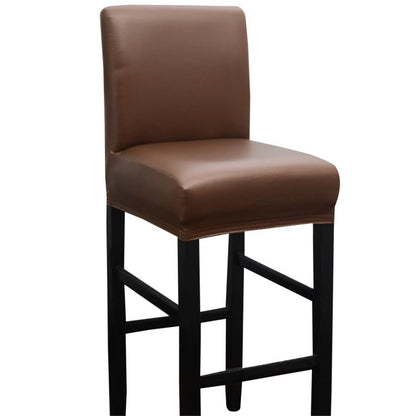 Bar Stool Covers,2 Pack Stretch Waterproof PU Bar Stool Covers with Backs Bar Stool Chair Covers Barstool V1192-AZ-W-3515