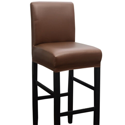Bar Stool Covers,2 Pack Stretch Waterproof PU Bar Stool Covers with Backs Bar Stool Chair Covers Barstool V1192-AZ-W-3515