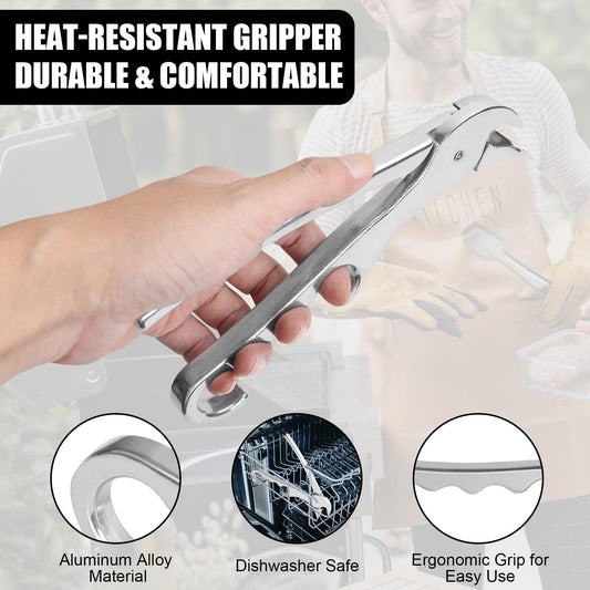 Pan Gripper, Premium Pizza Pan Gripper Aluminium Alloy, Heavy Duty Pizza Pan Tongs Stone Pot Clamp for V1192-AZ-W-3530