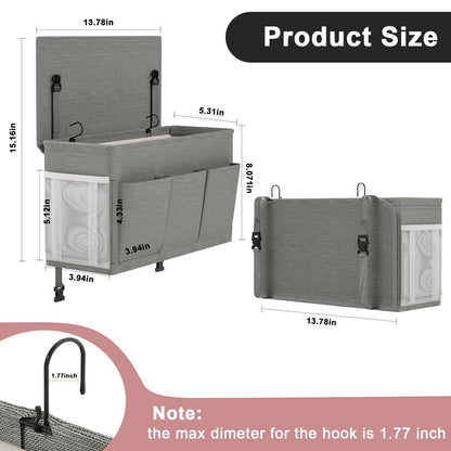 Dual purpose bedside storage device, multifunctional bedside storage solution magazine remote control V1192-AZ-W-3531
