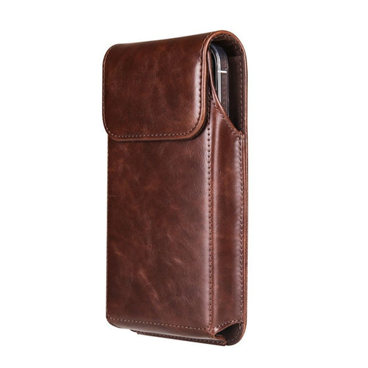 Leather Belt Clip Phone Case Men Waist Bag Holder Holster Pouch Mobile Phone Waist Bag for Mens(Coffee) V1192-AZ-W-3535