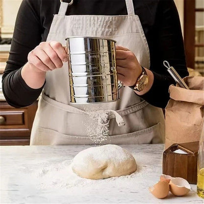 Flour Sifter for Baking Fine Mesh Rotary Hand Crank with Loop Agitator for Quick Sifting, Flour Sifter V1192-AZ-W-3536