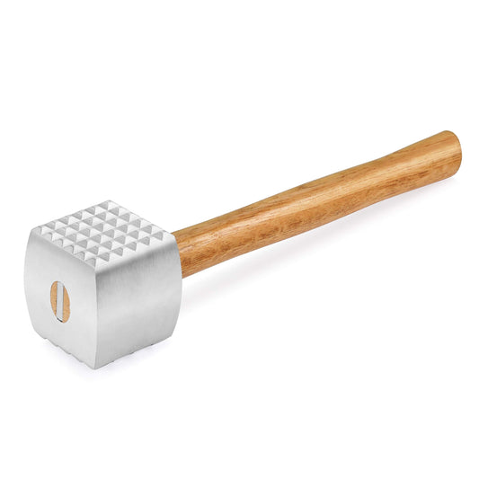 Foodservice Wood Handle Aluminum Meat Tenderizer/Mallet/Hammer, home Western restaurant steak loosening meat V1192-AZ-W-3538