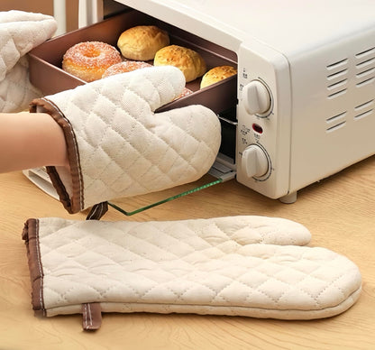 Cotton Oven a pair , High Heat Resistant Microwave Gloves, Kitchen Mitts for Baking,Cooking, BBQ, Small V1192-AZ-W-3539