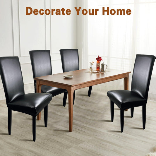 Chair Covers for Dining Chairs Set of 4, Super Stretch Waterproof Kitchen Chair Covers Thickened Washable V1192-AZ-W-3543