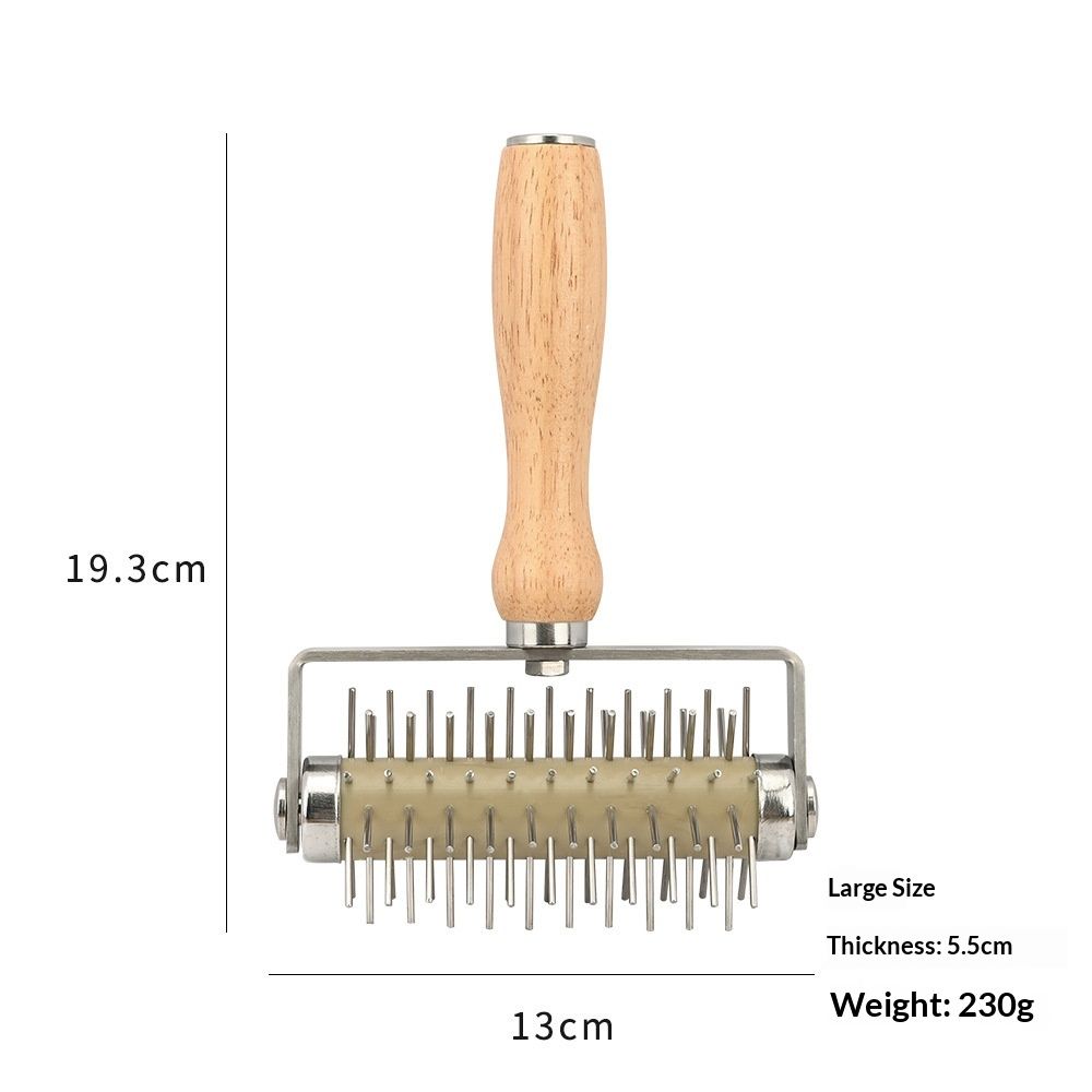 Generic Pizza Dough Stainless Steel Easy to Clean Bread Needle Pastry Roller with, 13cmx19.3cm Pizza Cake Pie V1192-AZ-W-3547