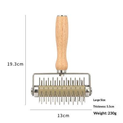 Generic Pizza Dough Stainless Steel Easy to Clean Bread Needle Pastry Roller with, 13cmx19.3cm Pizza Cake Pie V1192-AZ-W-3547
