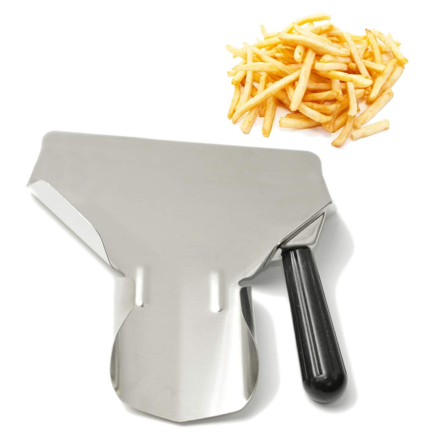 Stainless Steel French Fry Bagger Scoop Chip Popcorn Bagger Ice Candy Snacks Desserts Scooper, Right Handle V1192-AZ-W-3552