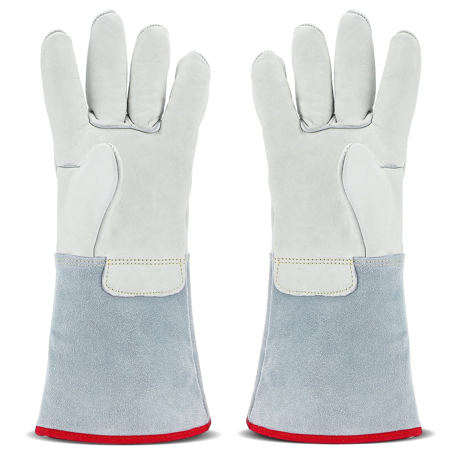 Cryogenic Gloves 40cm Long Mid-arm LN2 Protective Gloves for Liquid Nitrogen/Dry Ice/Cold Storage V1192-AZ-W-3554