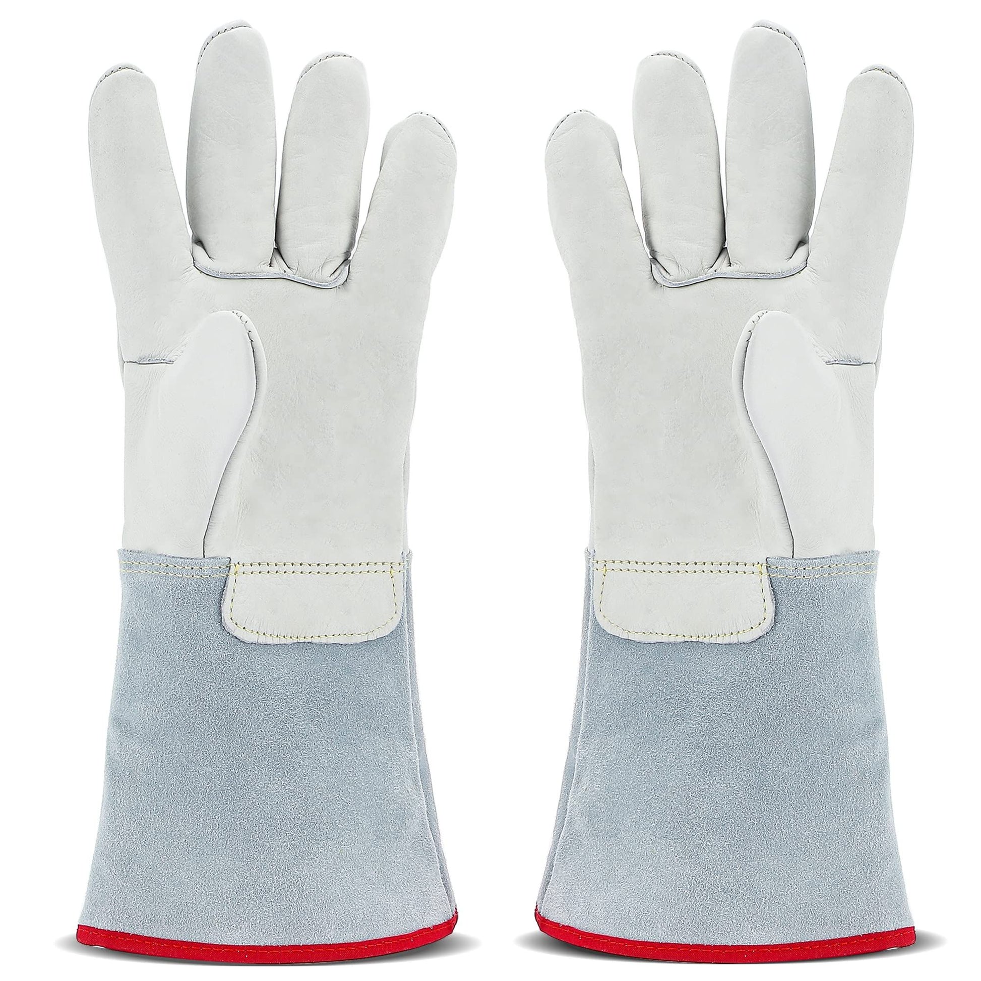 Cryogenic Gloves 40cm Long Mid-arm LN2 Protective Gloves for Liquid Nitrogen/Dry Ice/Cold Storage V1192-AZ-W-3554