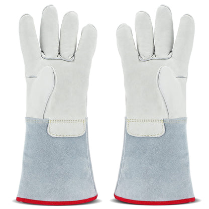 Cryogenic Gloves 40cm Long Mid-arm LN2 Protective Gloves for Liquid Nitrogen/Dry Ice/Cold Storage V1192-AZ-W-3554